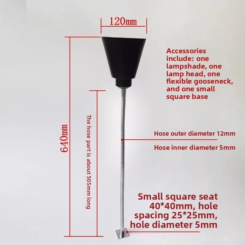 601 Desk Lamp Kit Dimensions and Parts