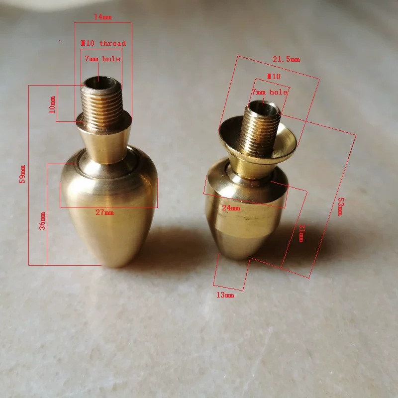JH-485 M10 Brass Swivel Joint Dimensions 27x59mm 24x53mm