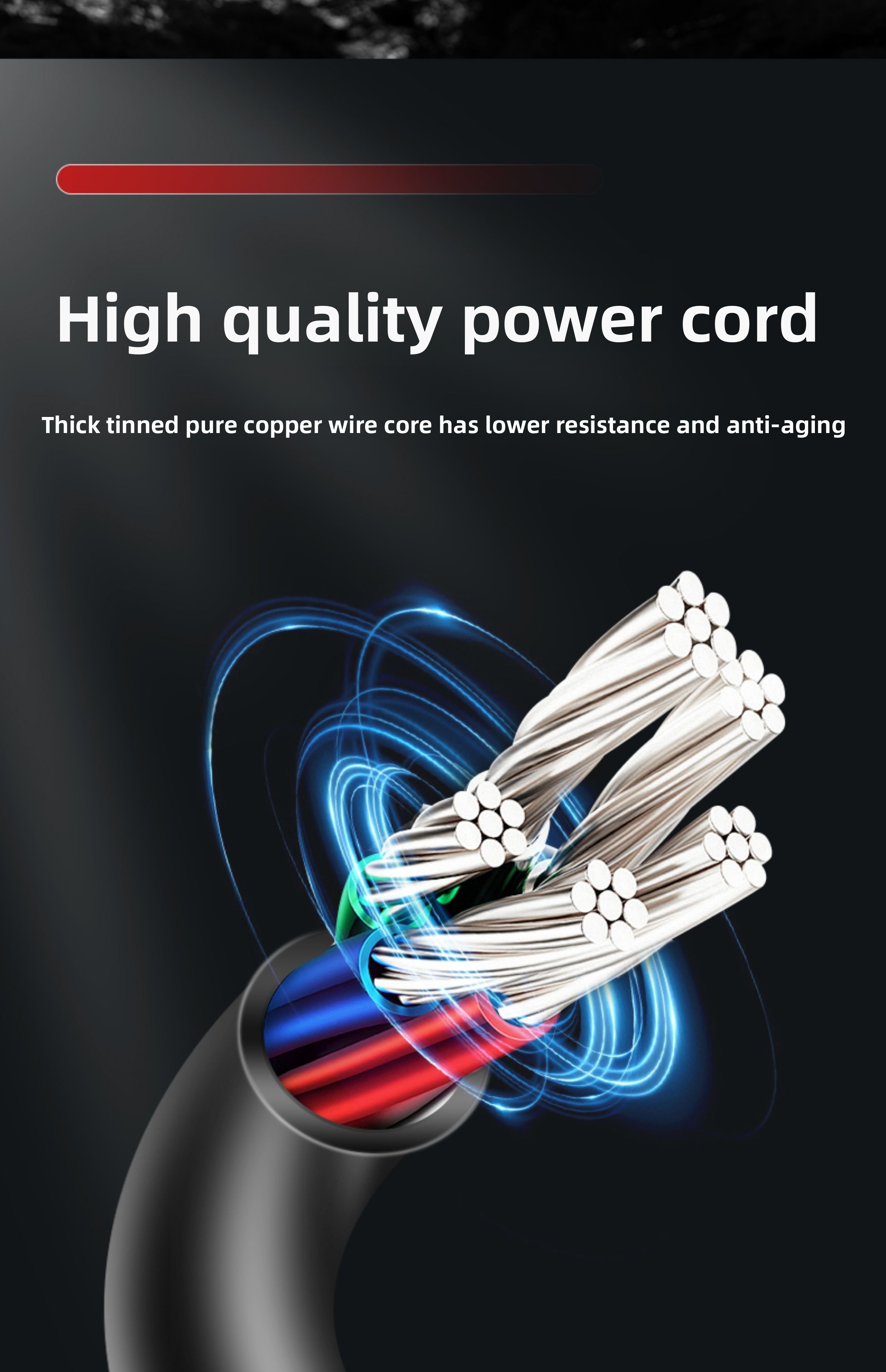 EXZS50NXB High Quality Tinned Pure Copper Power Cord